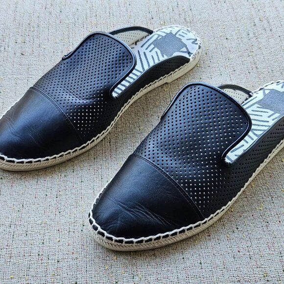 Dolce Vita Women Sandal Backless Flat Shoes Black Leather Upper Size 10 - Picture 3 of 11